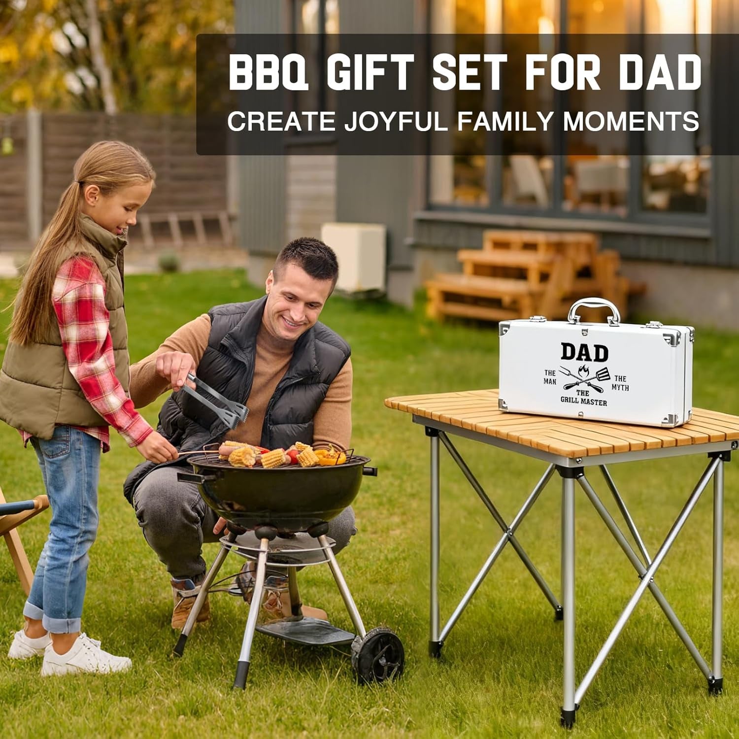 Dad Gifts for Fathers Day - Dad Birthday Present from Daughter, Heavy Duty BBQ Grilling Accessories Kit for Outdoor Grill - Ideal Gifts for Fathers Day