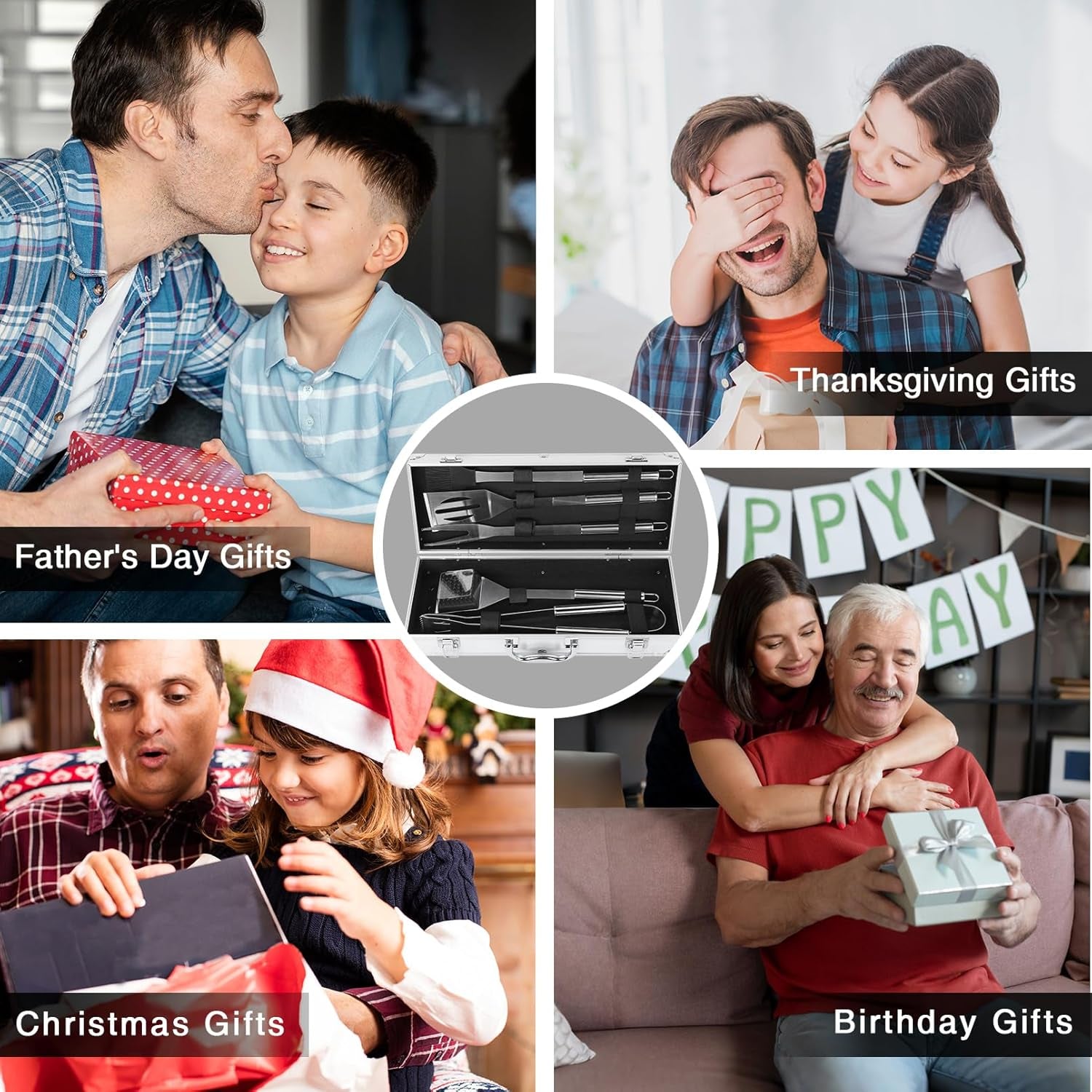 Dad Gifts for Fathers Day - Dad Birthday Present from Daughter, Heavy Duty BBQ Grilling Accessories Kit for Outdoor Grill - Ideal Gifts for Fathers Day