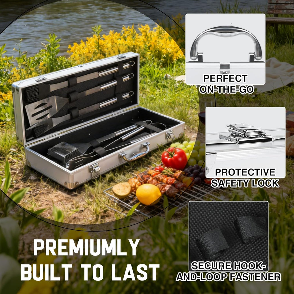 Dad Gifts for Fathers Day - Dad Birthday Present from Daughter, Heavy Duty BBQ Grilling Accessories Kit for Outdoor Grill - Ideal Gifts for Fathers Day