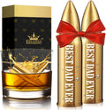 Fathers Day Dad Gifts from Daughter, Wife - Gifts for Dad, Fathers Day Present Ldeas - Dads Birthday Gift from Son, Gift for Stepdad, Men - Christmas Whiskey Stones Presents, Gold, 2 Pieces, Bar Set