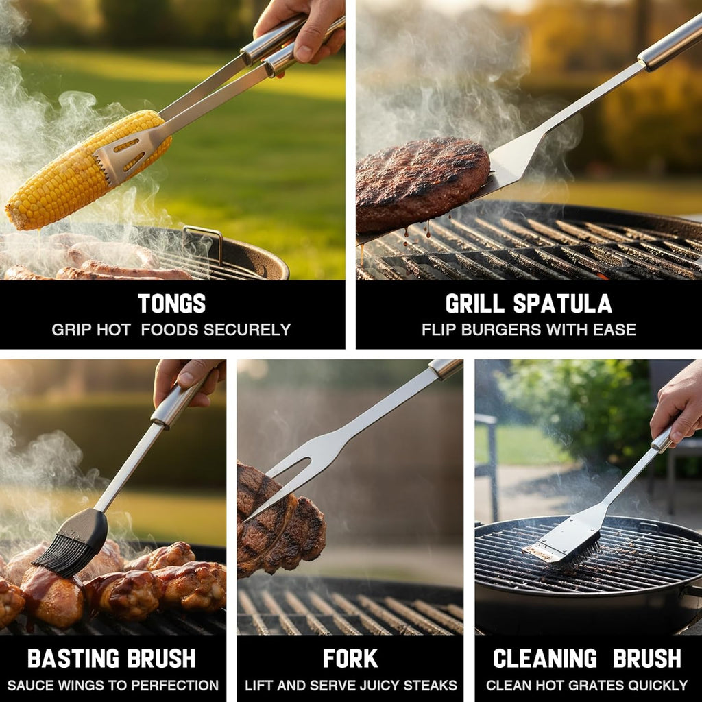 Dad Gifts for Fathers Day - Dad Birthday Present from Daughter, Heavy Duty BBQ Grilling Accessories Kit for Outdoor Grill - Ideal Gifts for Fathers Day
