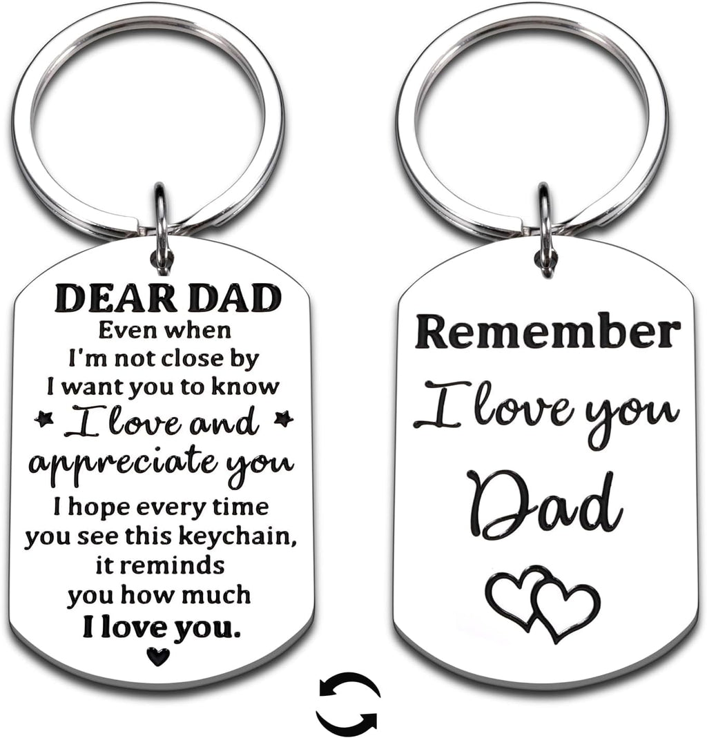 Father'S Day Keychain Gift for Dad Husband from Wife Son Daughter, First Fathers Day Dads Gifts for Papa, Stepdad, Grandpa, 2025 Funny Gifts for New Dad, Anniversary Birthday Keychain Essentials