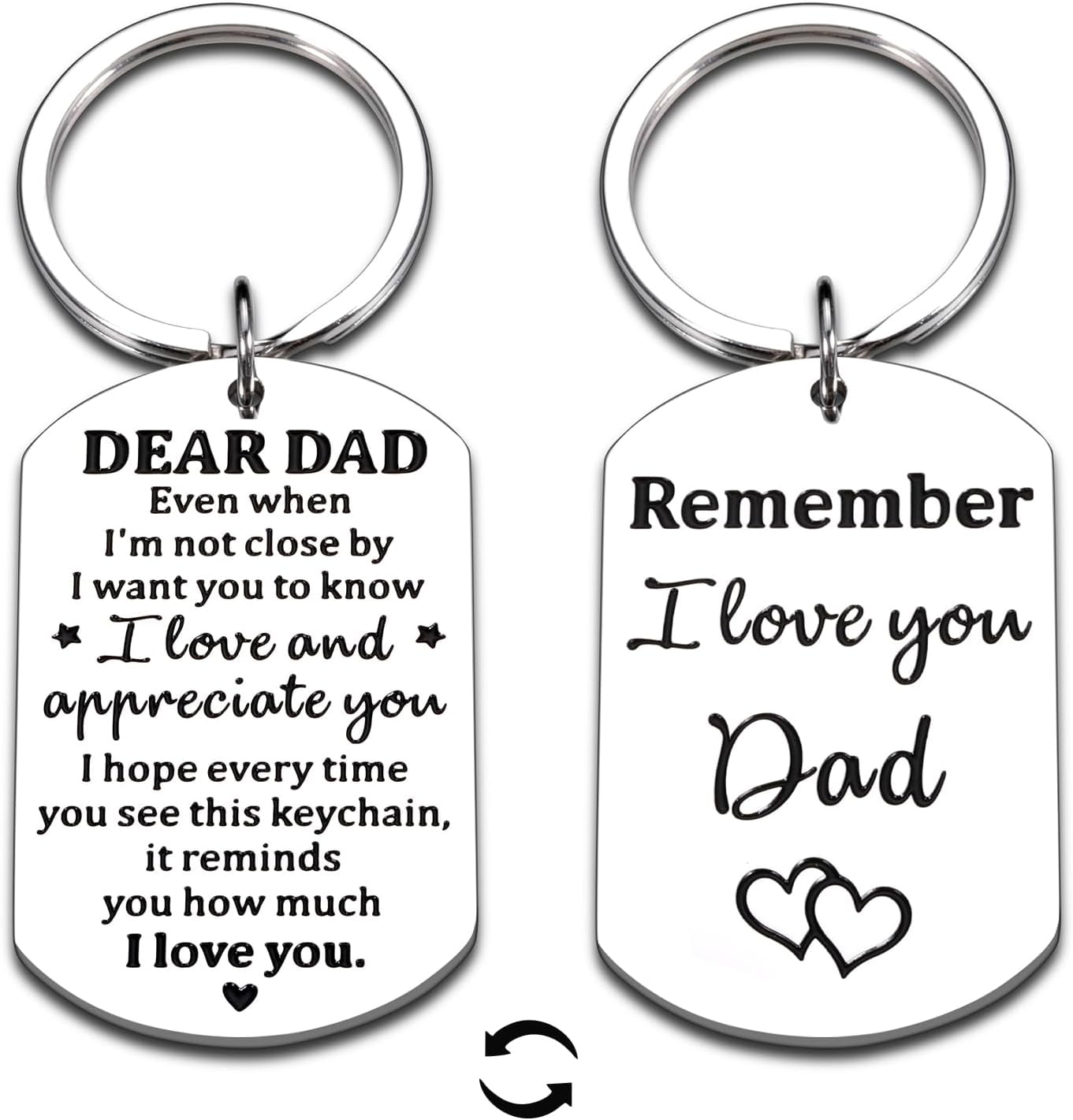 Father'S Day Keychain Gift for Dad Husband from Wife Son Daughter, First Fathers Day Dads Gifts for Papa, Stepdad, Grandpa, 2025 Funny Gifts for New Dad, Anniversary Birthday Keychain Essentials
