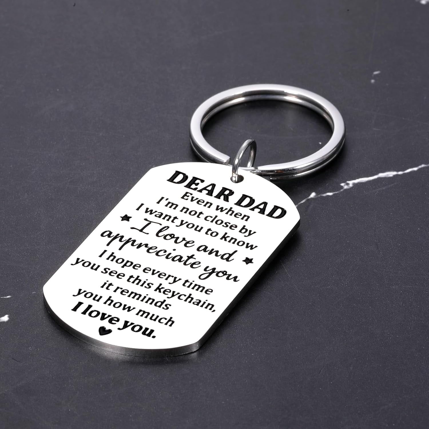 Father'S Day Keychain Gift for Dad Husband from Wife Son Daughter, First Fathers Day Dads Gifts for Papa, Stepdad, Grandpa, 2025 Funny Gifts for New Dad, Anniversary Birthday Keychain Essentials