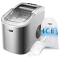 27Lbs/Day Electric Portable Ice Cube Maker with Hand Scoop and Self Cleaning Function in Sliver